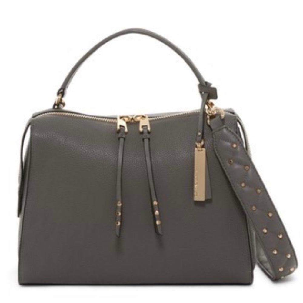 Vince Camuto Grey Greda Leather Satchel